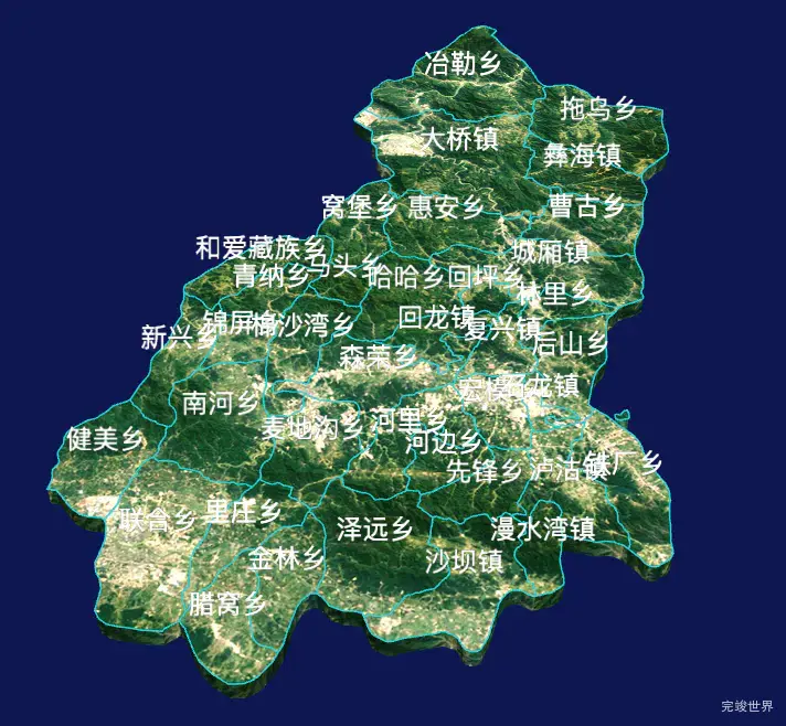 echarts凉山彝族自治州冕宁县geoJson地图3d地图