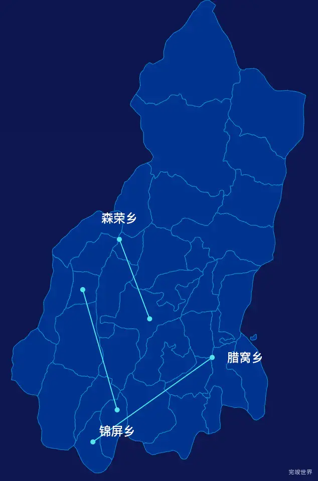 echarts凉山彝族自治州冕宁县geoJson地图自定义引导线