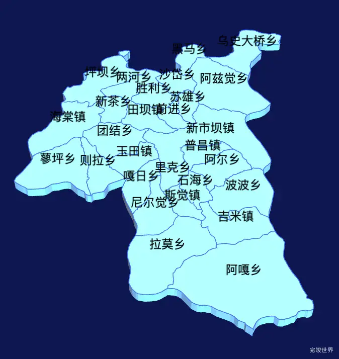 echarts凉山彝族自治州甘洛县geoJson地图3d地图