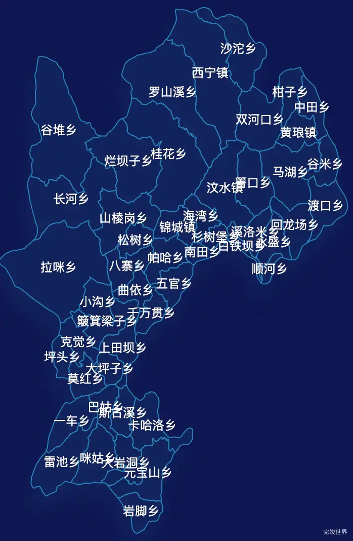 echarts凉山彝族自治州雷波县geoJson地图地图下钻展示