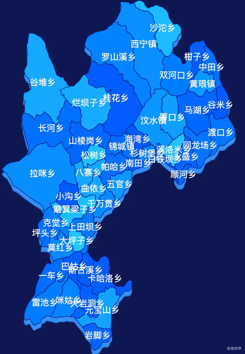 echarts凉山彝族自治州雷波县geoJson地图 visualMap控制地图颜色