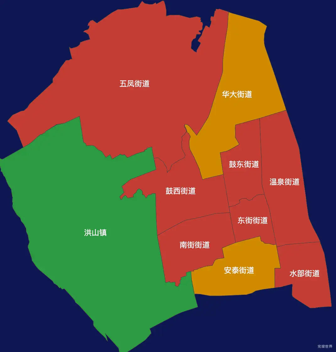 echarts福州市鼓楼区geoJson地图定义颜色