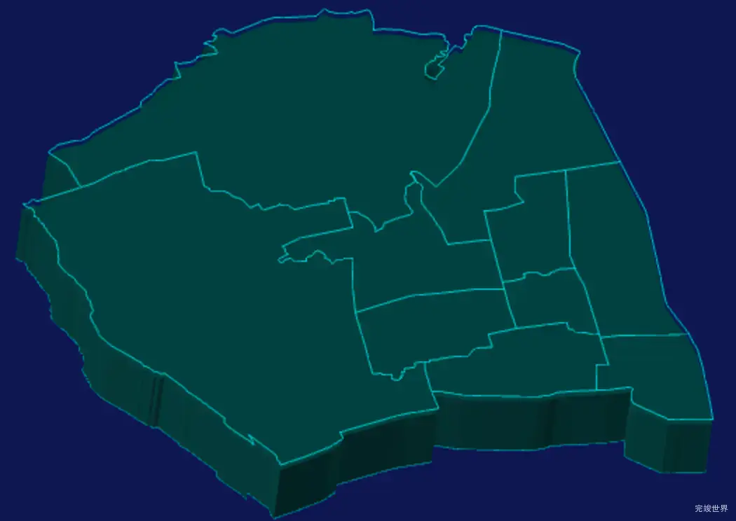 threejs福州市鼓楼区geoJson地图3d地图