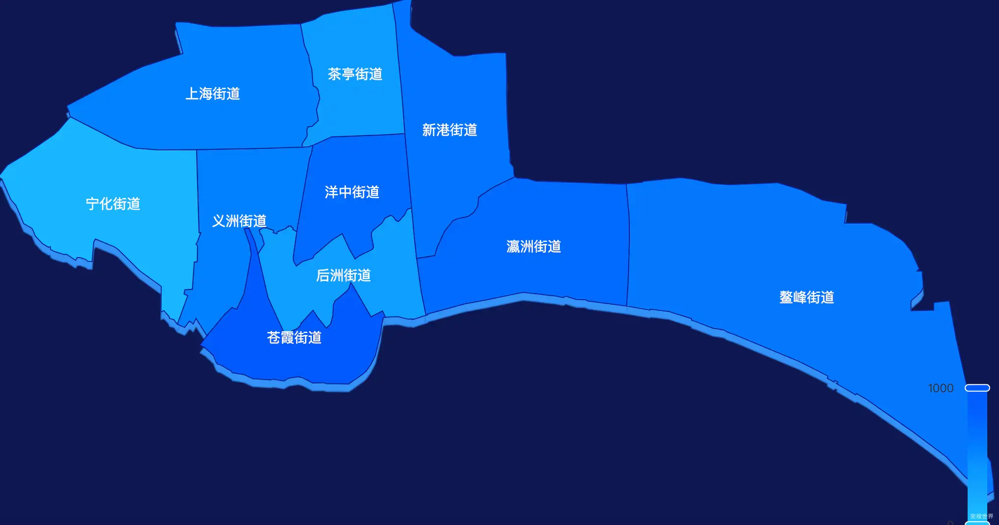 echarts福州市台江区geoJson地图 visualMap控制地图颜色