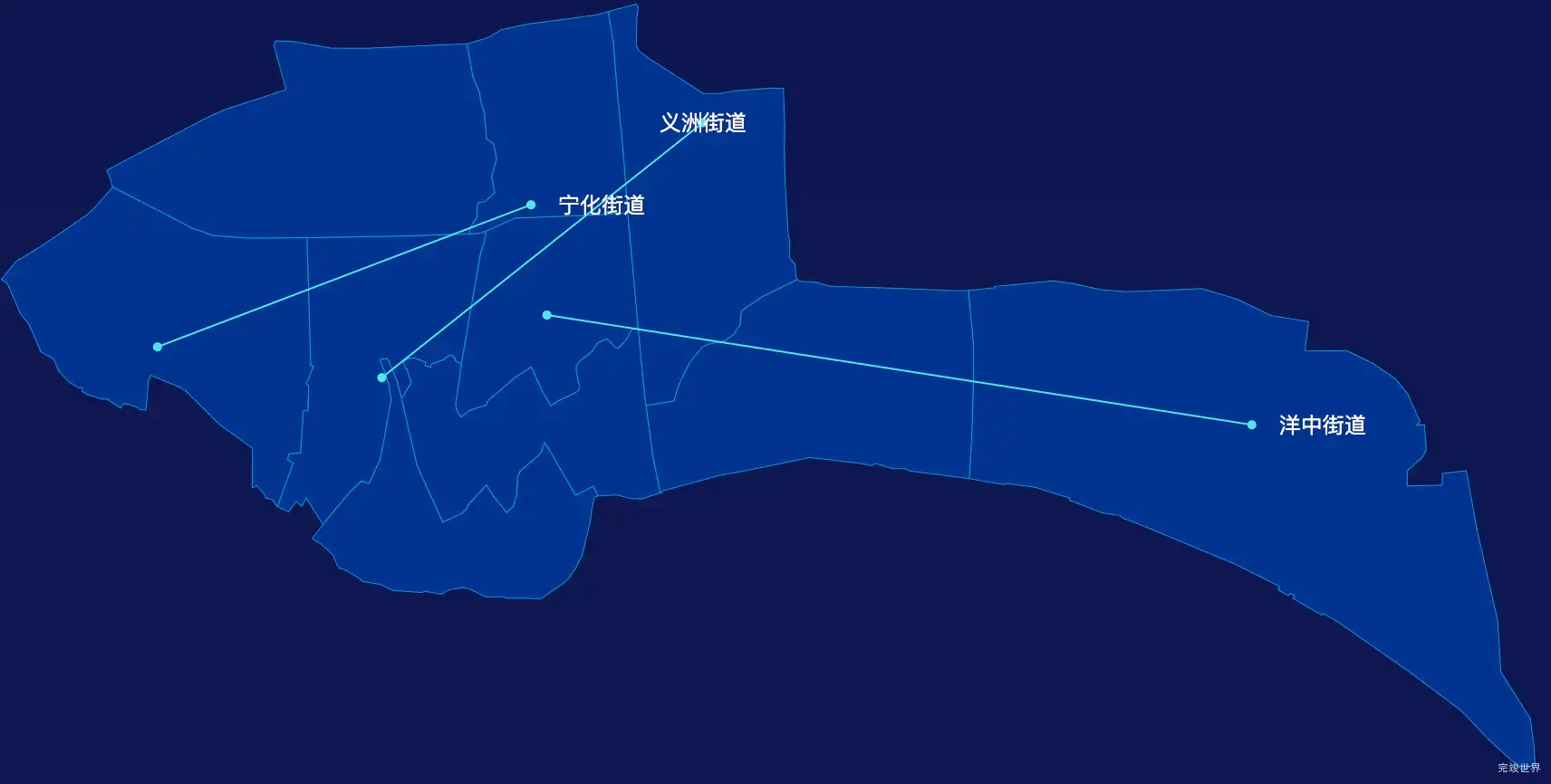 echarts福州市台江区geoJson地图自定义引导线