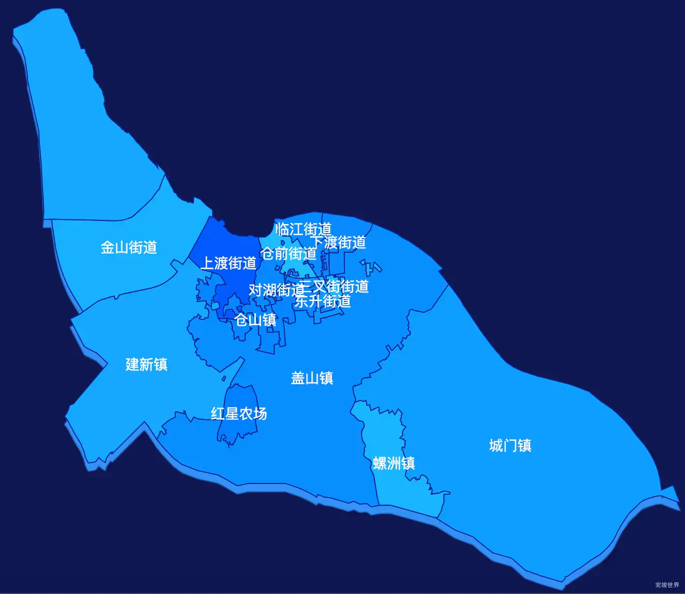 echarts福州市仓山区geoJson地图 visualMap控制地图颜色