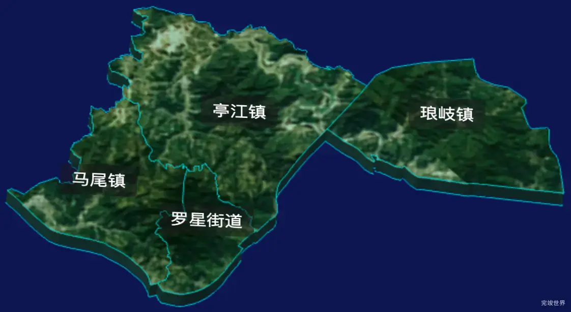 threejs福州市马尾区geoJson地图3d地图CSS3D标签