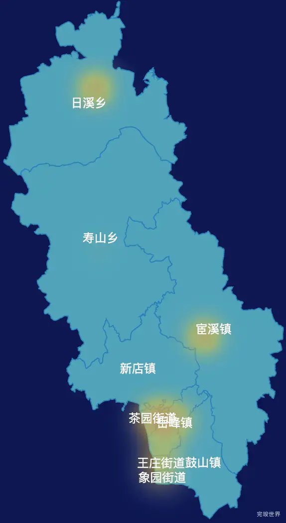 echarts福州市晋安区geoJson地图热力图