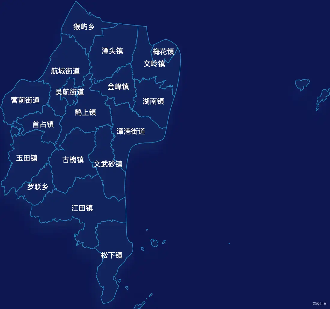 echarts福州市长乐区geoJson地图地图下钻展示