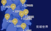 echarts福州市闽侯县geoJson地图水滴状气泡图演示实例