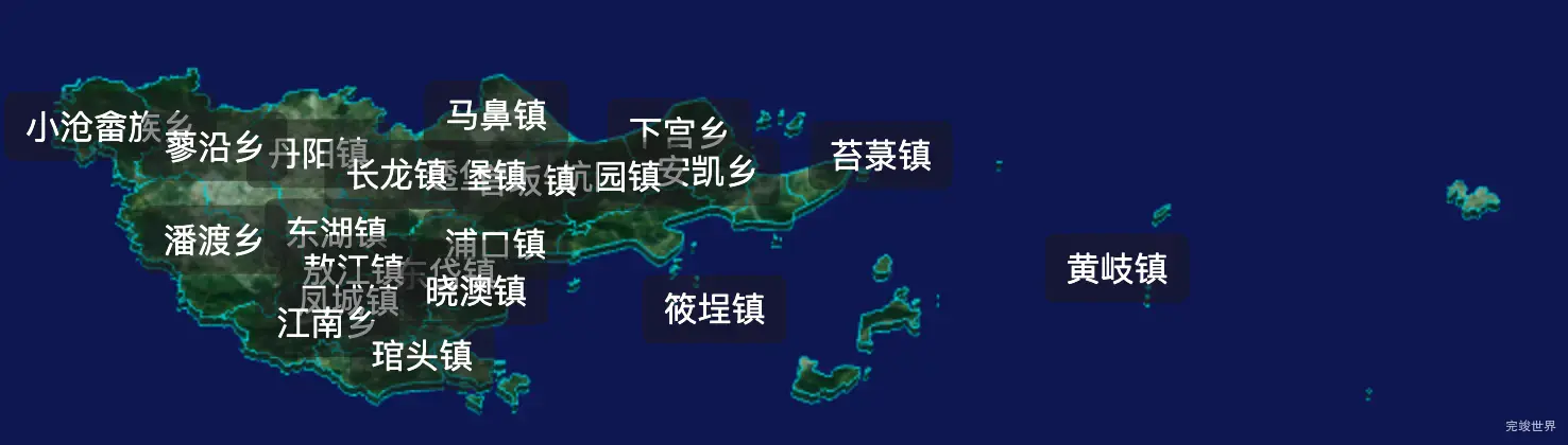 threejs福州市连江县geoJson地图3d地图css2d标签