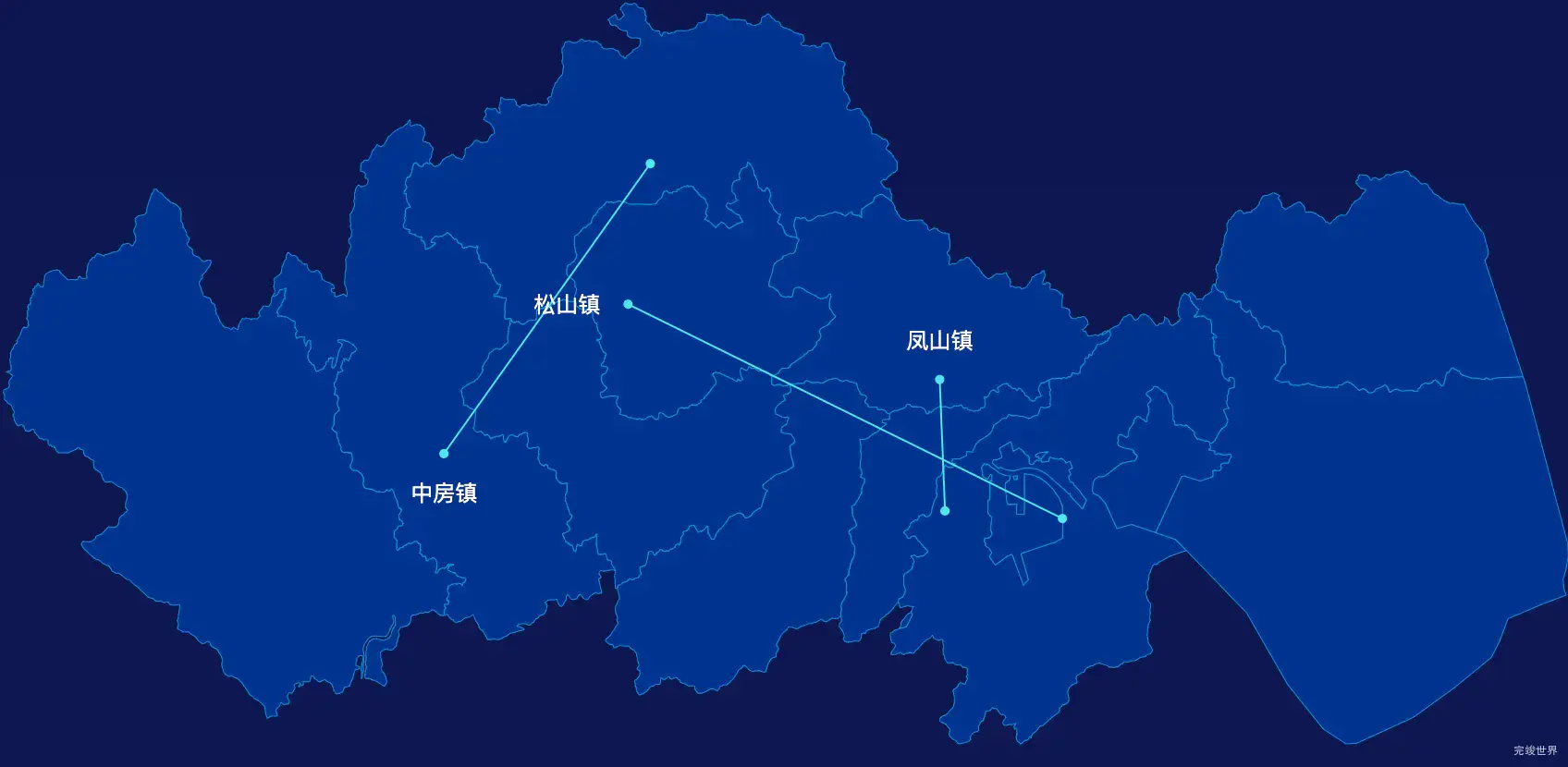 echarts福州市罗源县geoJson地图自定义引导线