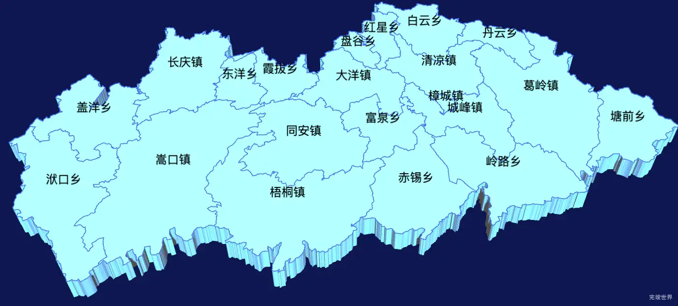 threejs福州市永泰县geoJson地图3d地图