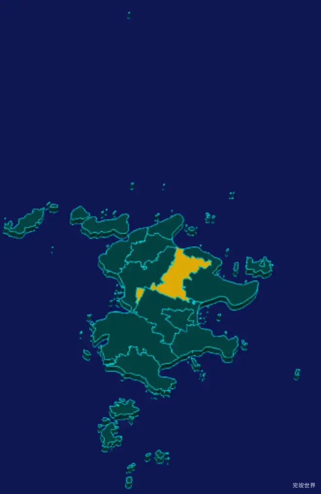 threejs福州市平潭县geoJson地图3d地图指定区域闪烁