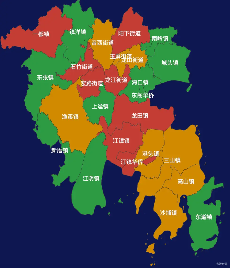 echarts福州市福清市geoJson地图定义颜色