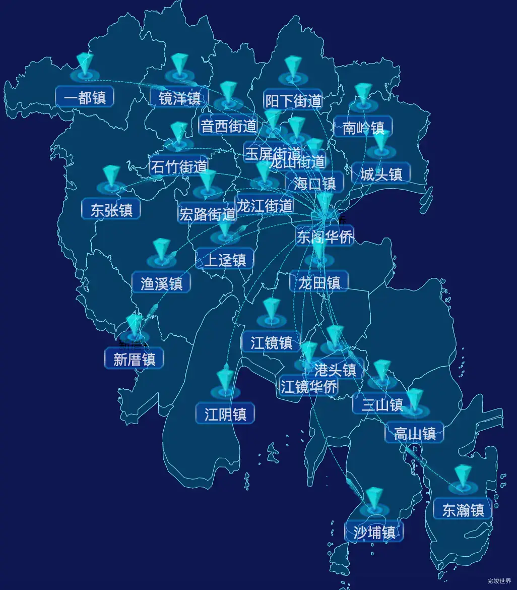 echarts福州市福清市geoJson地图label样式自定义