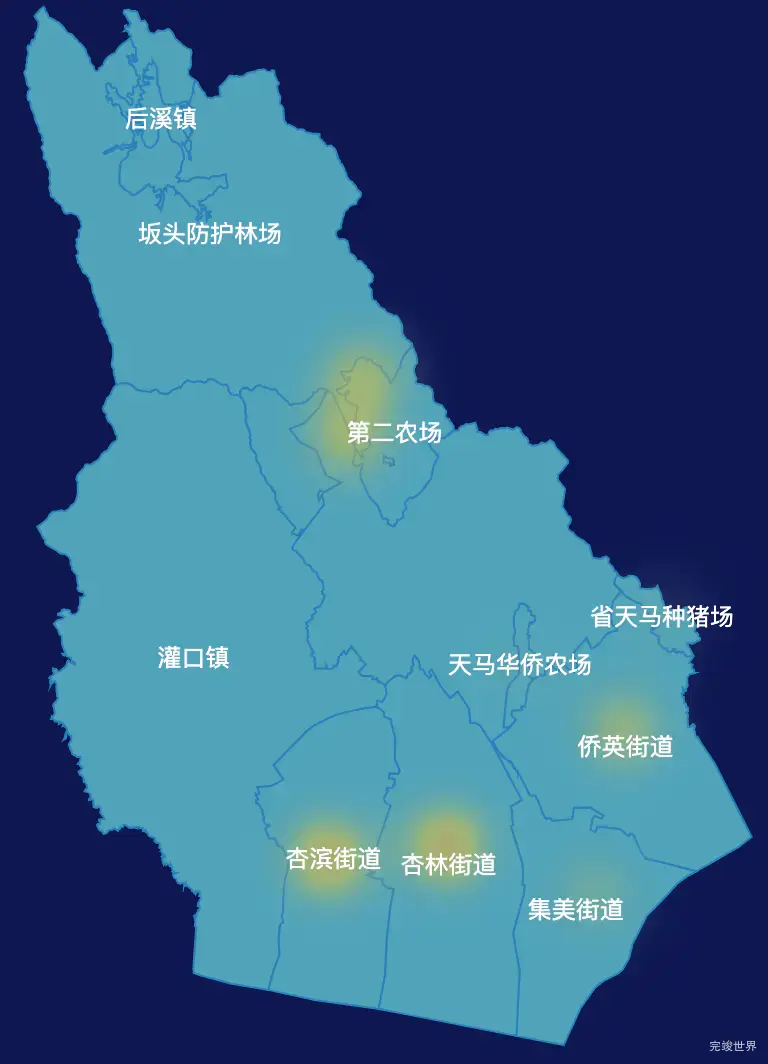 echarts厦门市集美区geoJson地图热力图