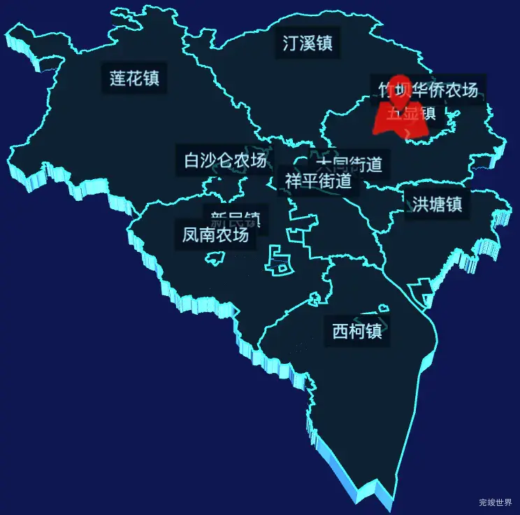 echarts厦门市同安区geoJson地图3d地图自定义图标