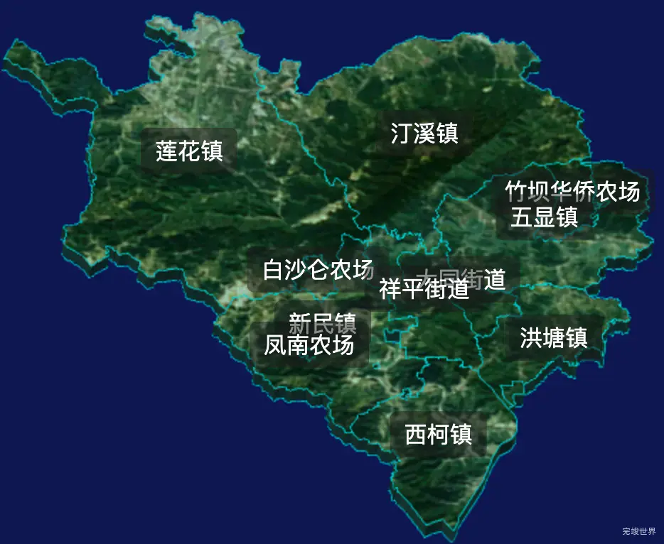 threejs厦门市同安区geoJson地图3d地图css2d标签