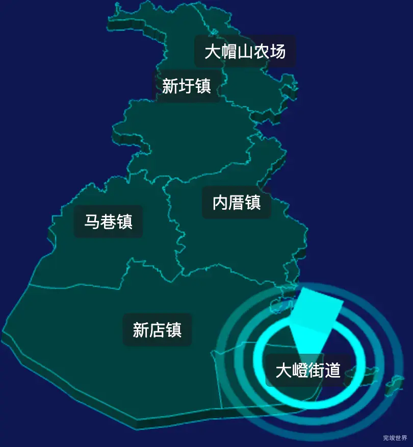 threejs厦门市翔安区geoJson地图3d地图添加旋转棱锥