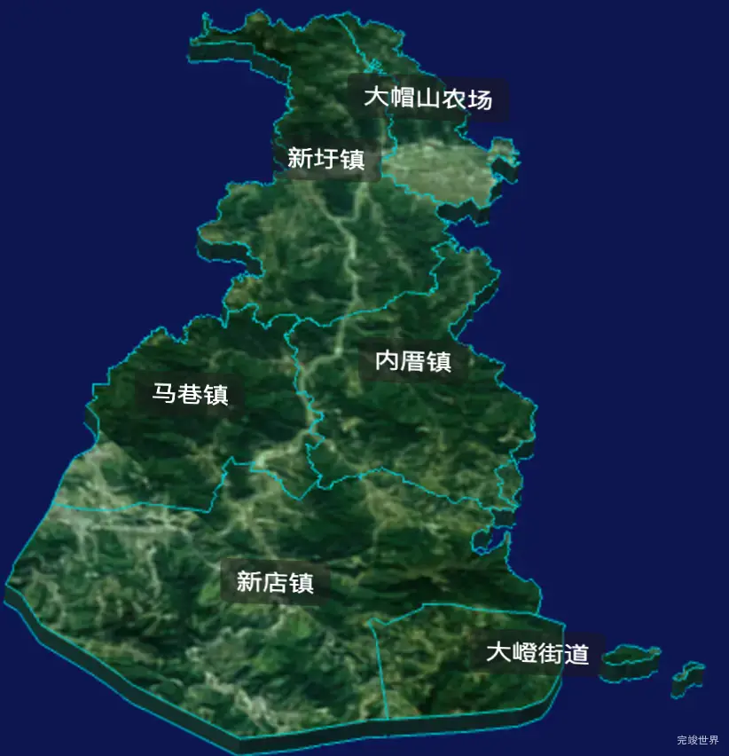 threejs厦门市翔安区geoJson地图3d地图自定义贴图加CSS3D标签