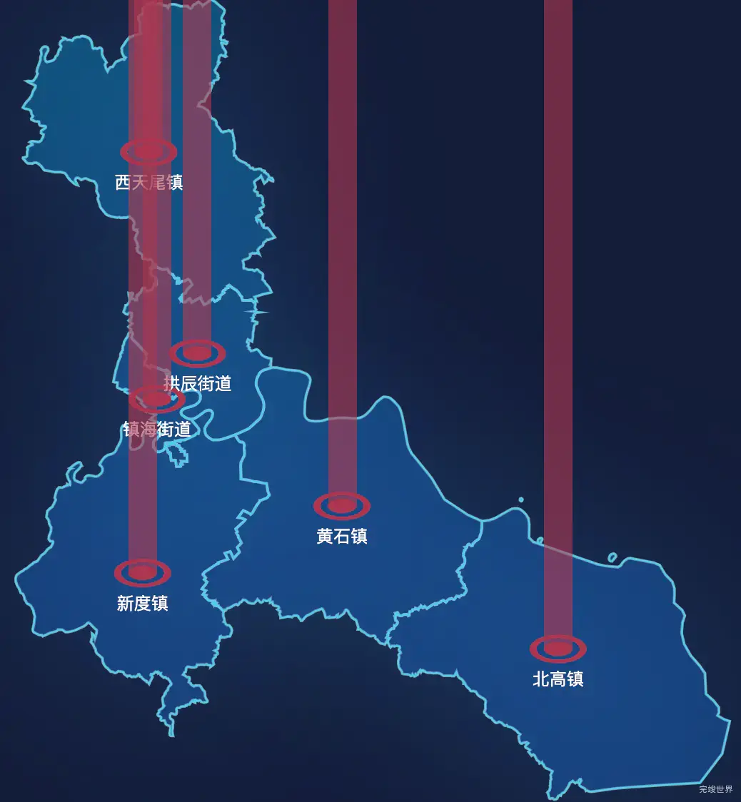 echarts莆田市荔城区geoJson地图添加柱状图