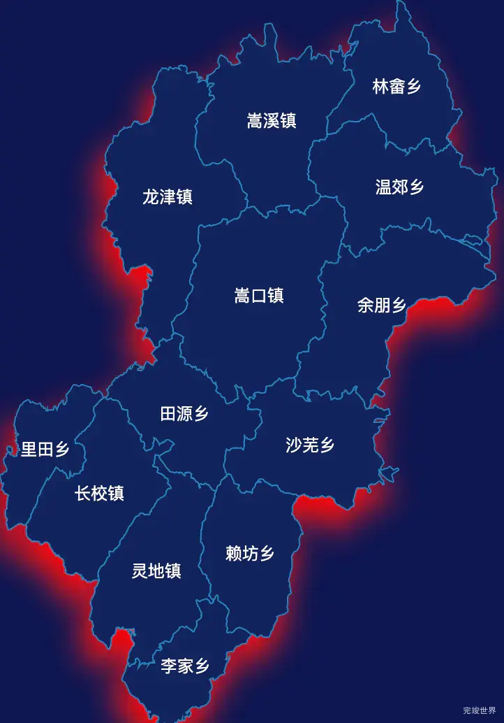 echarts三明市清流县geoJson地图阴影