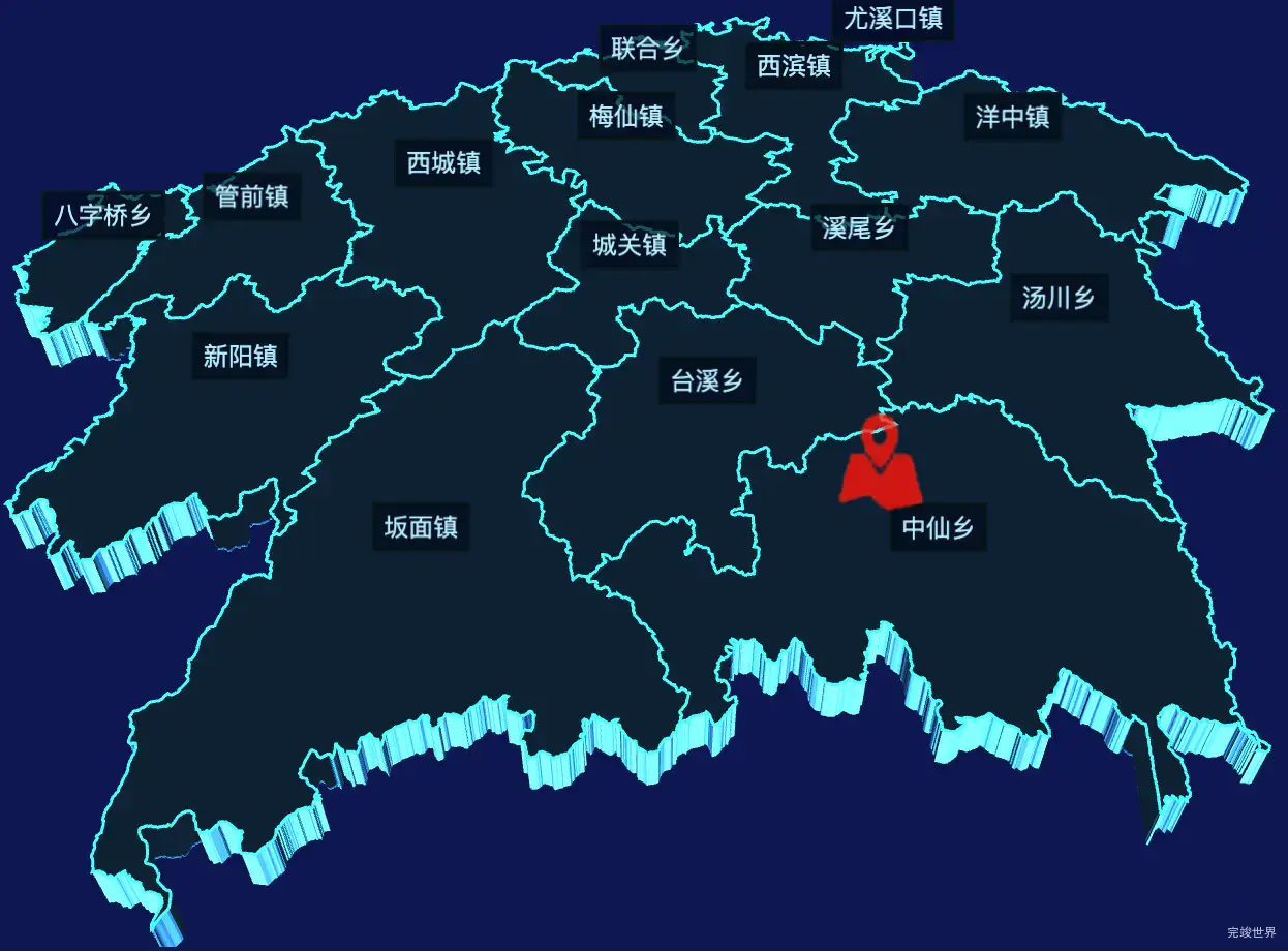 echarts三明市尤溪县geoJson地图3d地图自定义图标