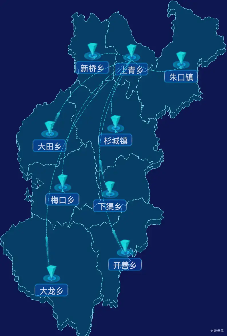 echarts三明市泰宁县geoJson地图label自定义样式