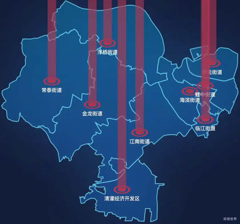 echarts泉州市鲤城区geoJson地图添加柱状图