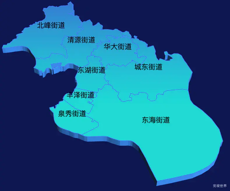 echarts泉州市丰泽区geoJson地图3d地图