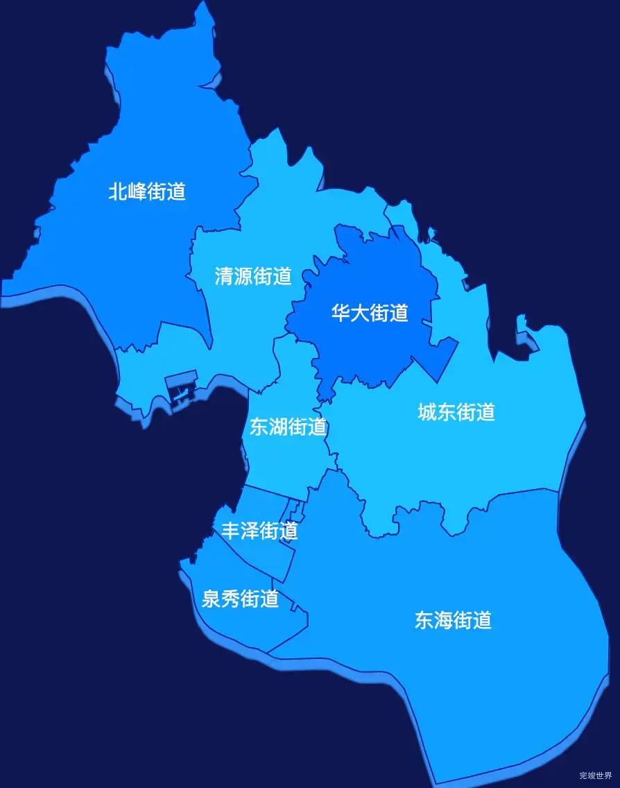 echarts泉州市丰泽区geoJson地图 visualMap控制地图颜色