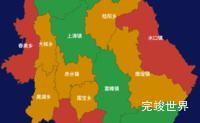 echarts泉州市德化县geoJson地图定义颜色效果实例