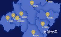 echarts泉州市石狮市geoJson地图水滴状气泡图效果实例