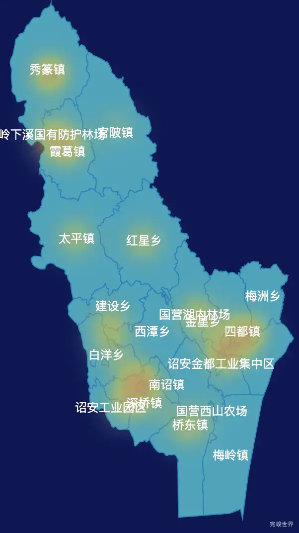 echarts漳州市诏安县geoJson地图热力图