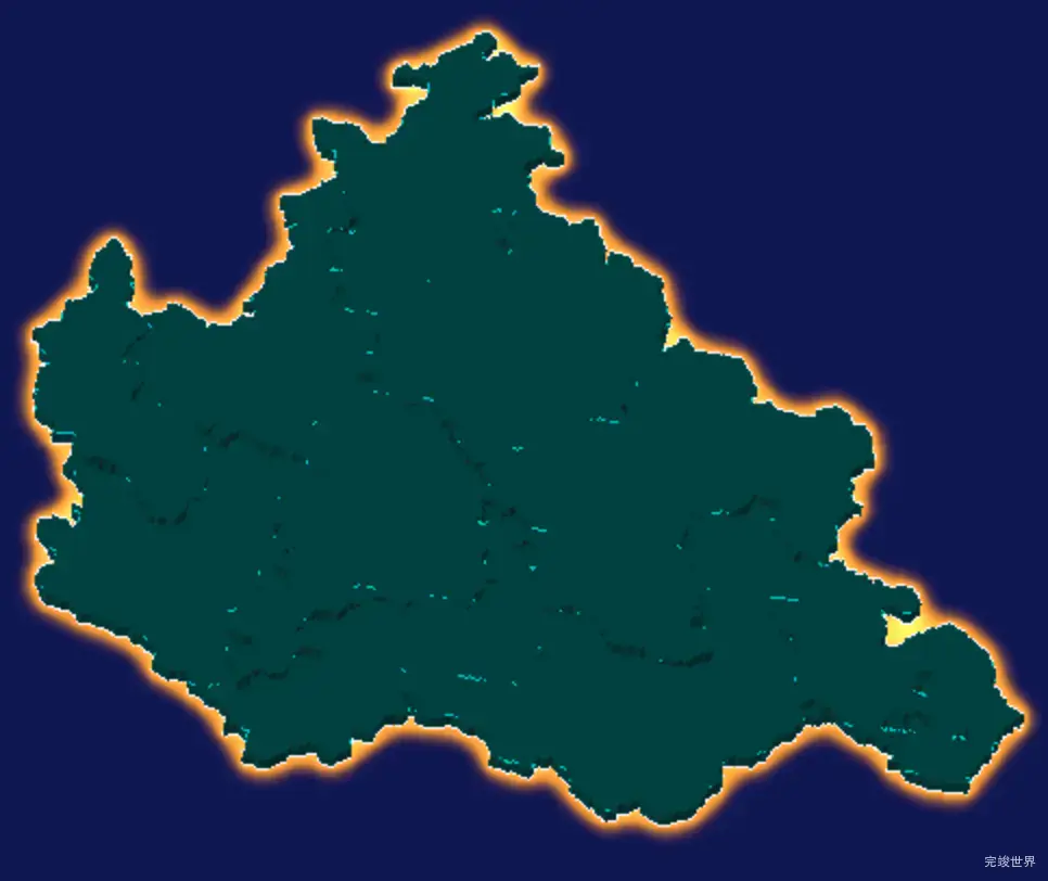threejs漳州市南靖县geoJson地图3d地图添加金色效果