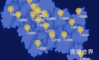 echarts南平市延平区geoJson地图水滴状气泡图演示实例