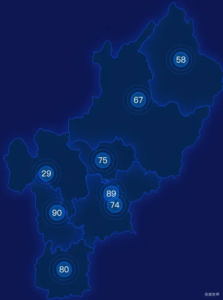 echarts南平市光泽县geoJson地图圆形波纹状气泡图