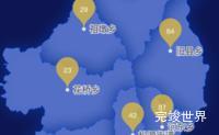 echarts南平市松溪县geoJson地图水滴状气泡图效果实例