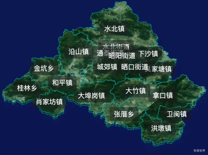 threejs南平市邵武市geoJson地图3d地图自定义贴图加CSS2D标签