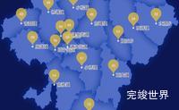 echarts南平市建瓯市geoJson地图水滴状气泡图实例代码