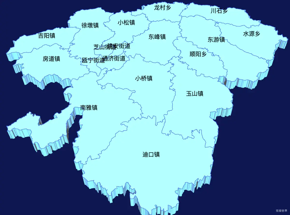 echarts南平市建瓯市geoJson地图3d地图