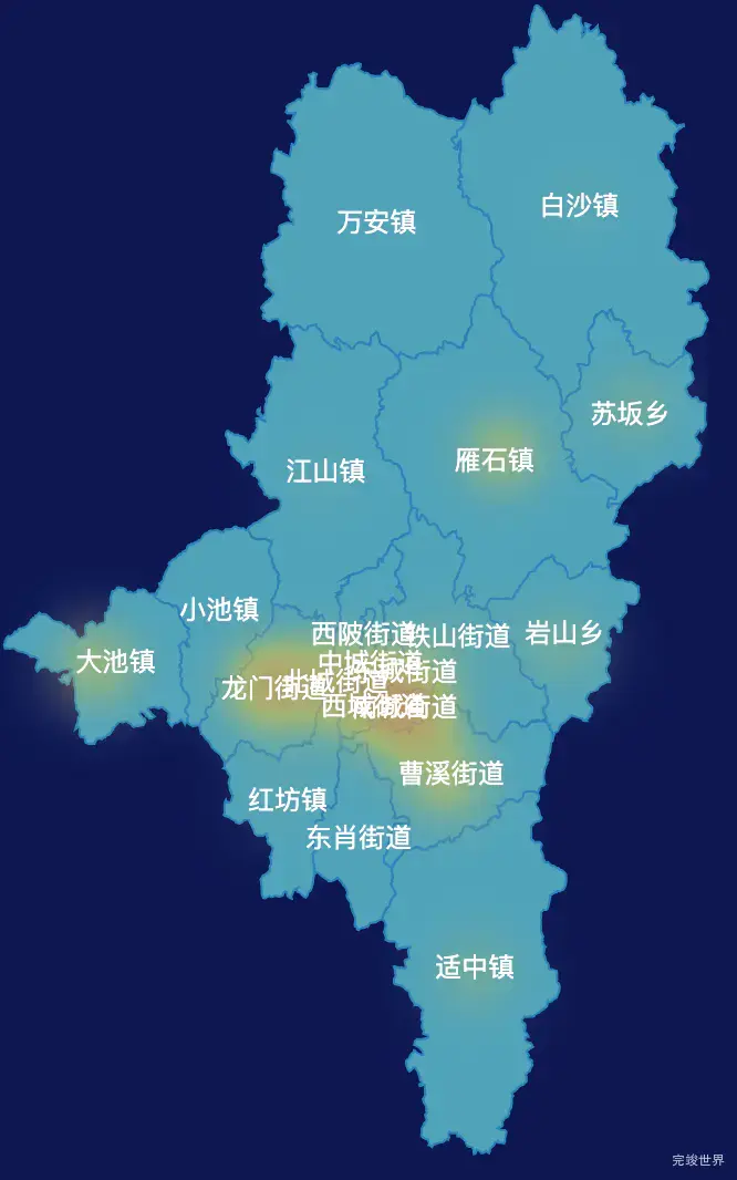 echarts龙岩市新罗区geoJson地图热力图