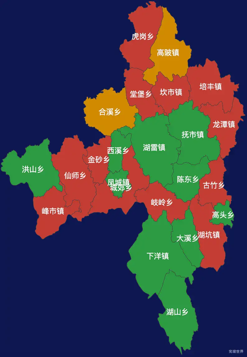 echarts龙岩市永定区geoJson地图定义颜色