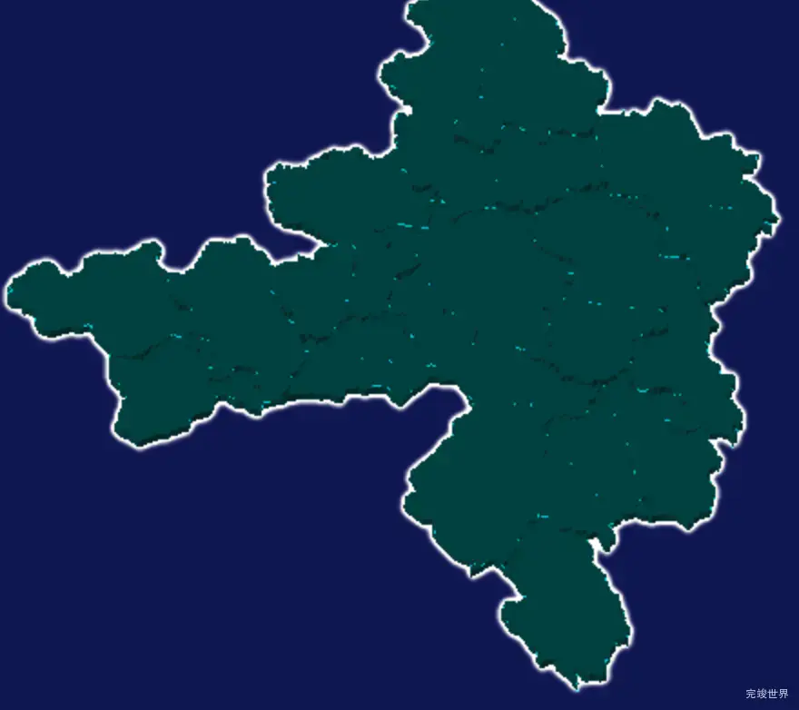 threejs龙岩市永定区geoJson地图3d地图添加描边效果
