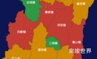 echarts龙岩市长汀县geoJson地图定义颜色实例代码