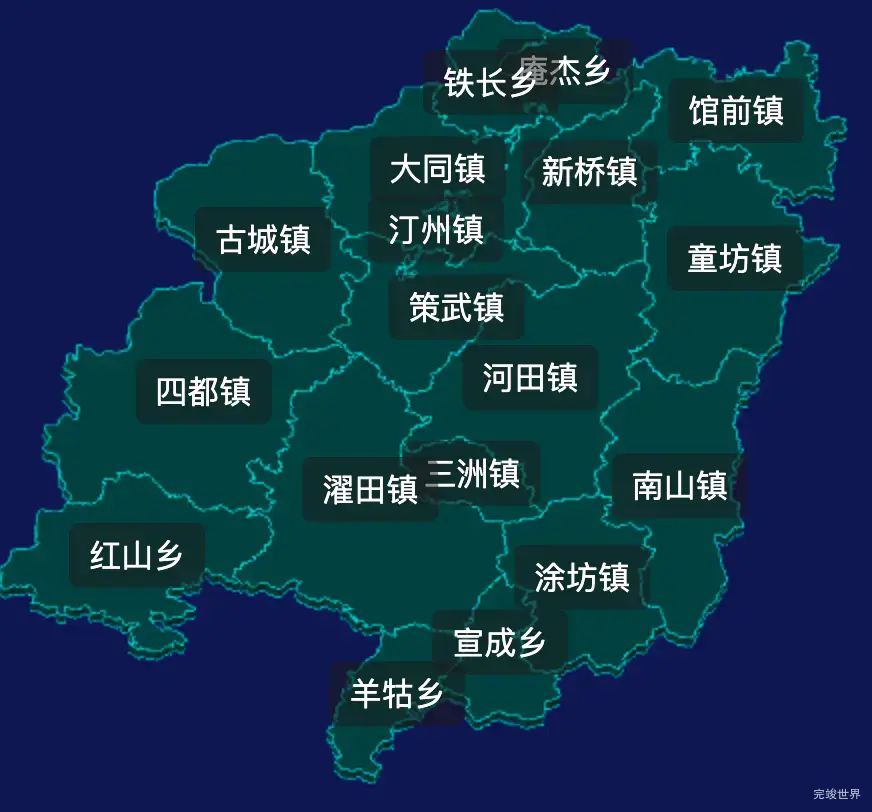 threejs龙岩市长汀县geoJson地图3d地图