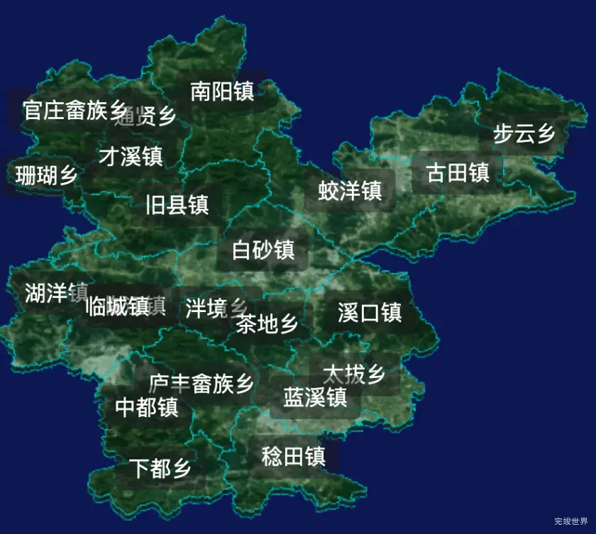 threejs龙岩市上杭县geoJson地图3d地图css2d标签