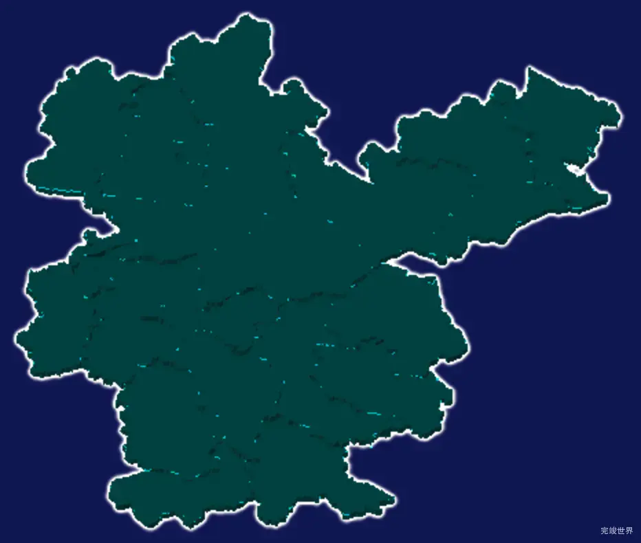 threejs龙岩市上杭县geoJson地图3d地图添加描边效果
