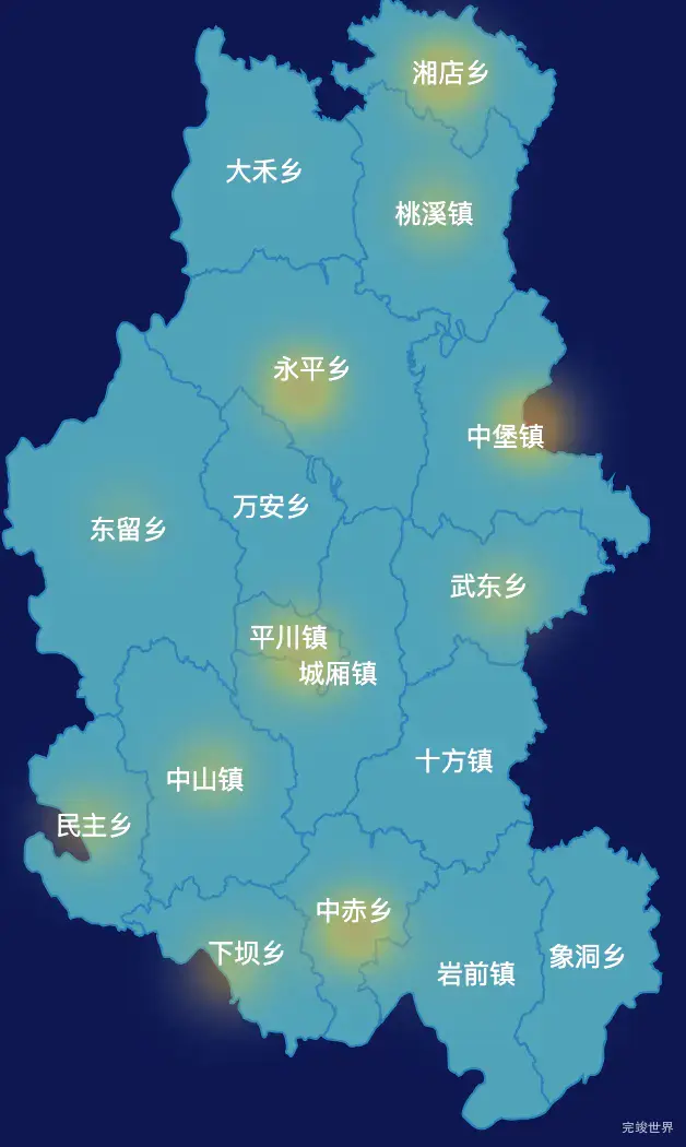 echarts龙岩市武平县geoJson地图热力图